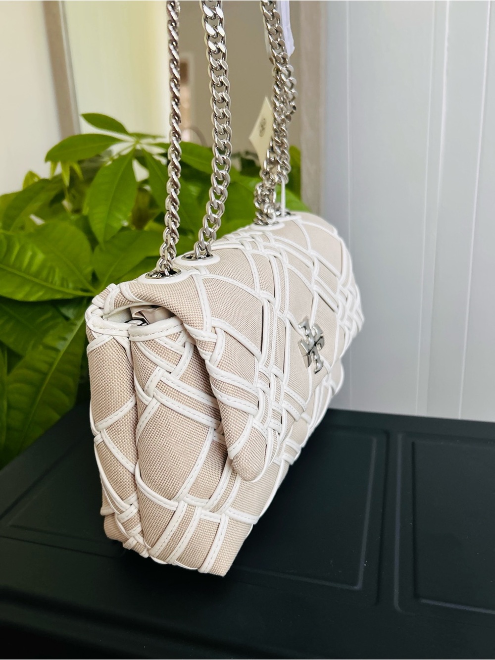 Tory Burch Kira Woven Canvas Convertible Shoulder Crossbody Bag. NWT $699 - Picture 2 of 12